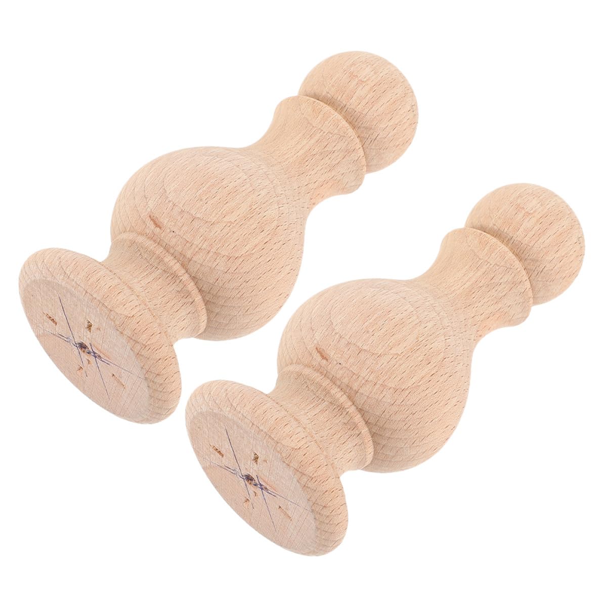 Capuchons de Poteaux d'Escalier Ronds en Bois Brut 14x6 cm | Rénovation Facile