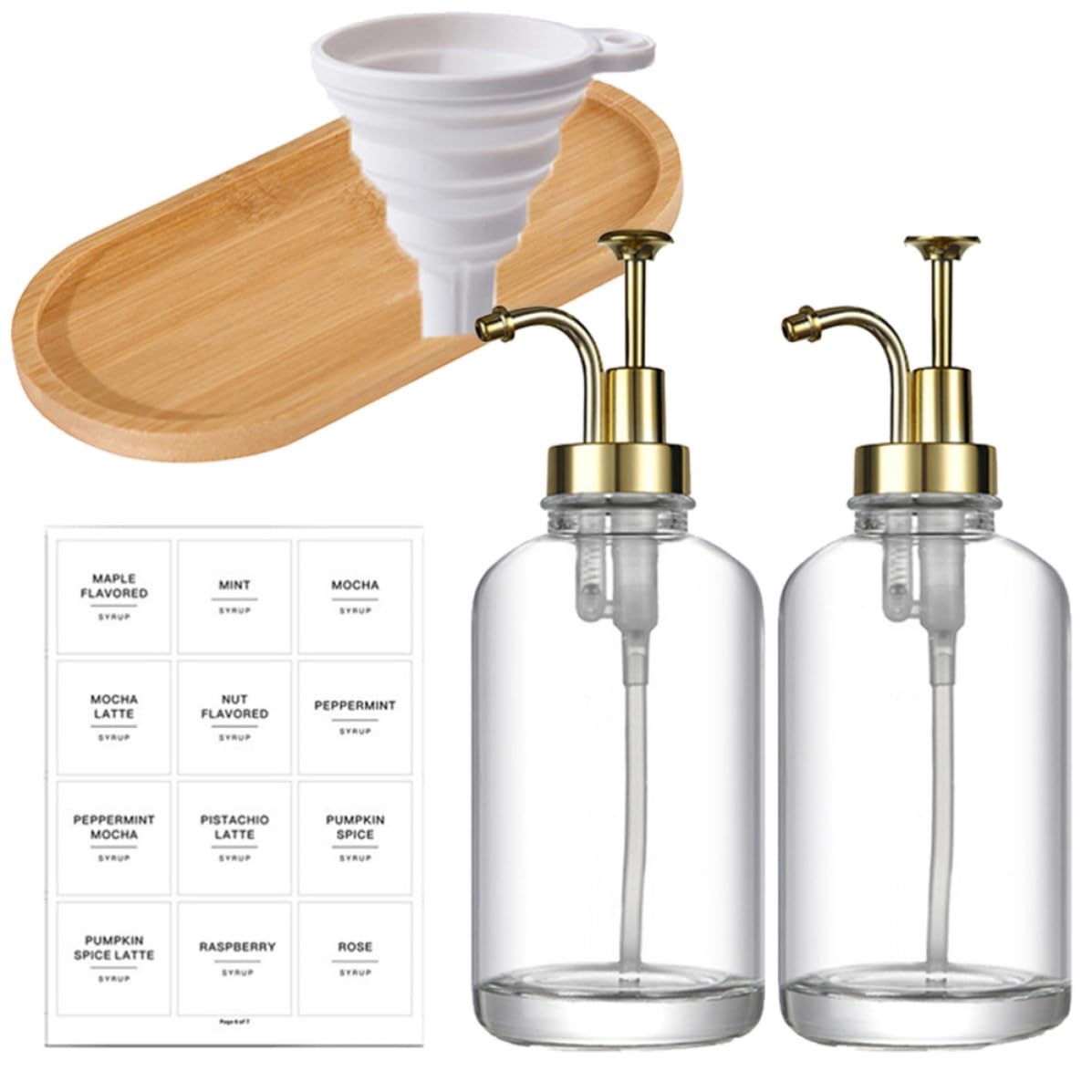 2 Pezzi Dispenser Sapone Liquido in Vetro 500ml Pompa