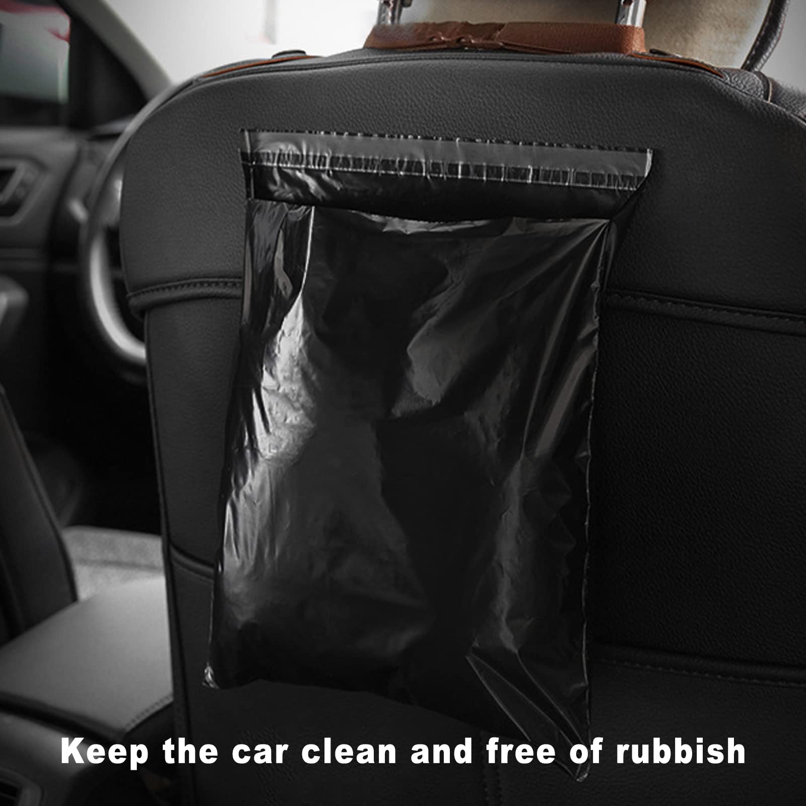 Einweg Auto Müllbeutel 105 Stück, Vomit Bags, Tragbare Selbstklebende Reinigungsbeutel, Einfach Aufkleben und Aufhängen, für Autos Küche Schlafzimmer Büro Reisen Camping (Schwarz)