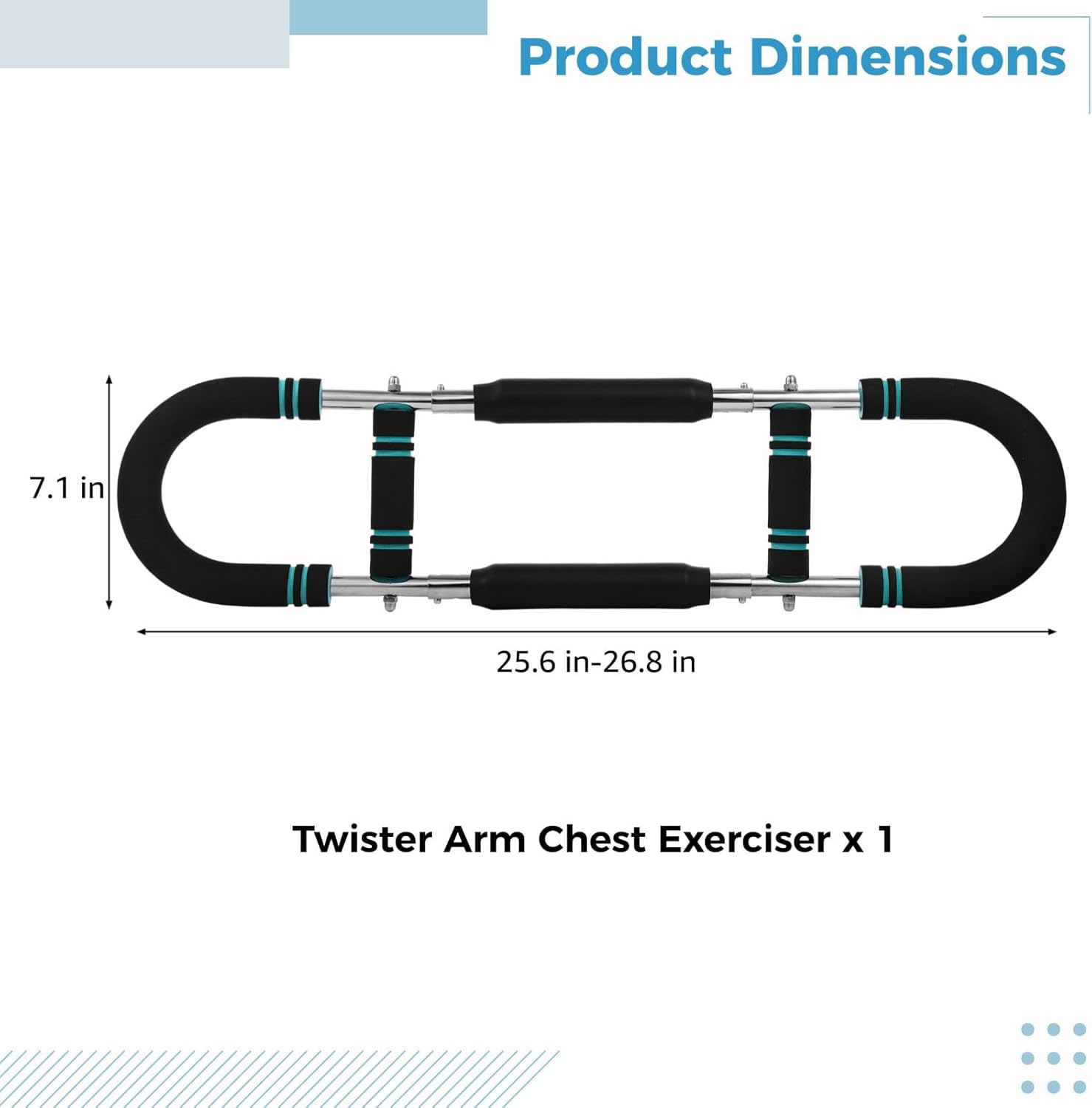 Chest and Arm Trainer, Adjustable Fitness Equipment for Men, Steel Frame with Foam Handles, Black and Blue Home Gym Gear