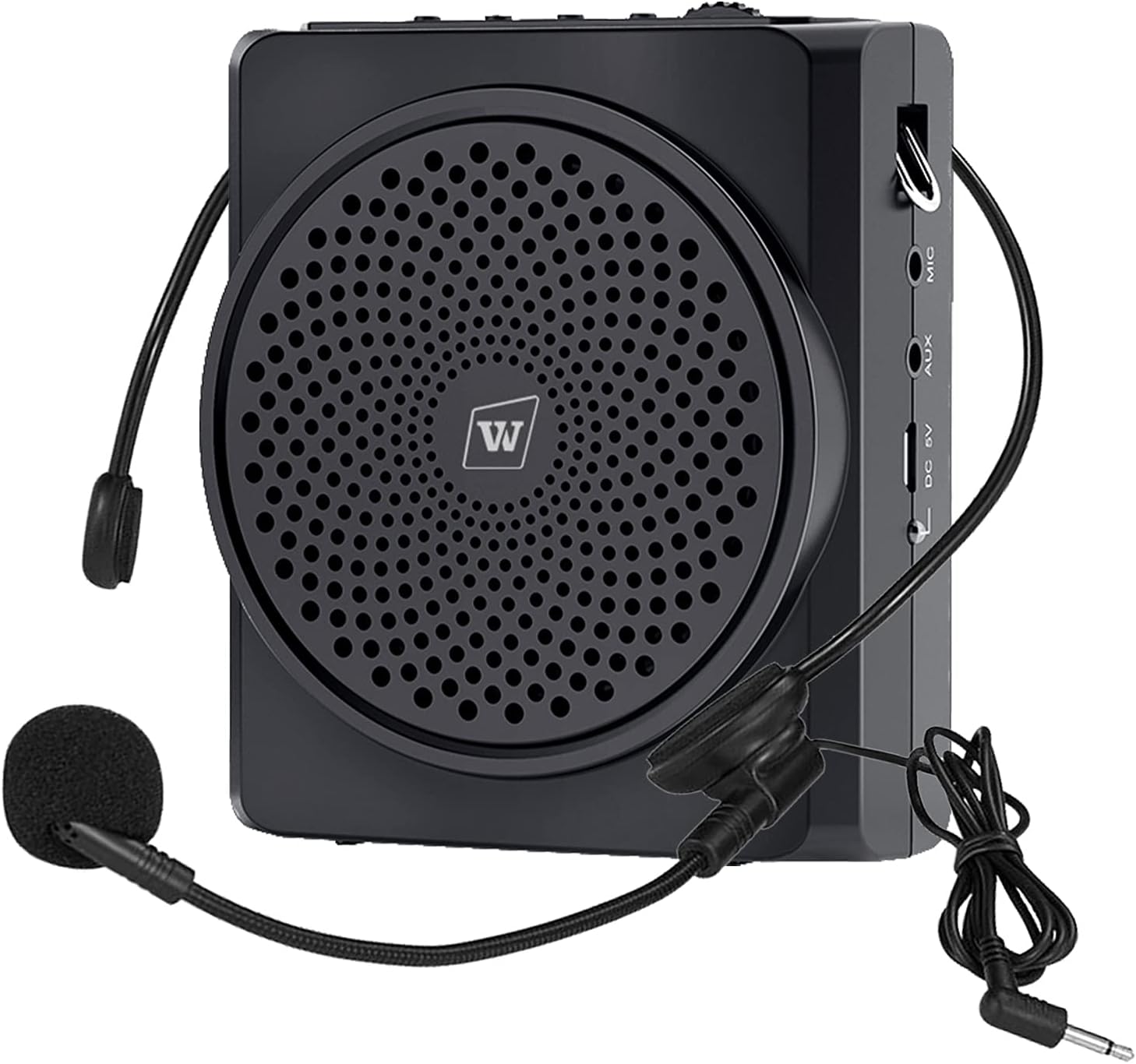 Personal Voice Amplifier with Headset Mic 16W Mini Sound Amplification Portable Speaker Wired Loud-speaker Amp Booster Enhancer for Teachers, Tour Guides, Coaches, Meeting, Indoor/Outdoor Events, etc