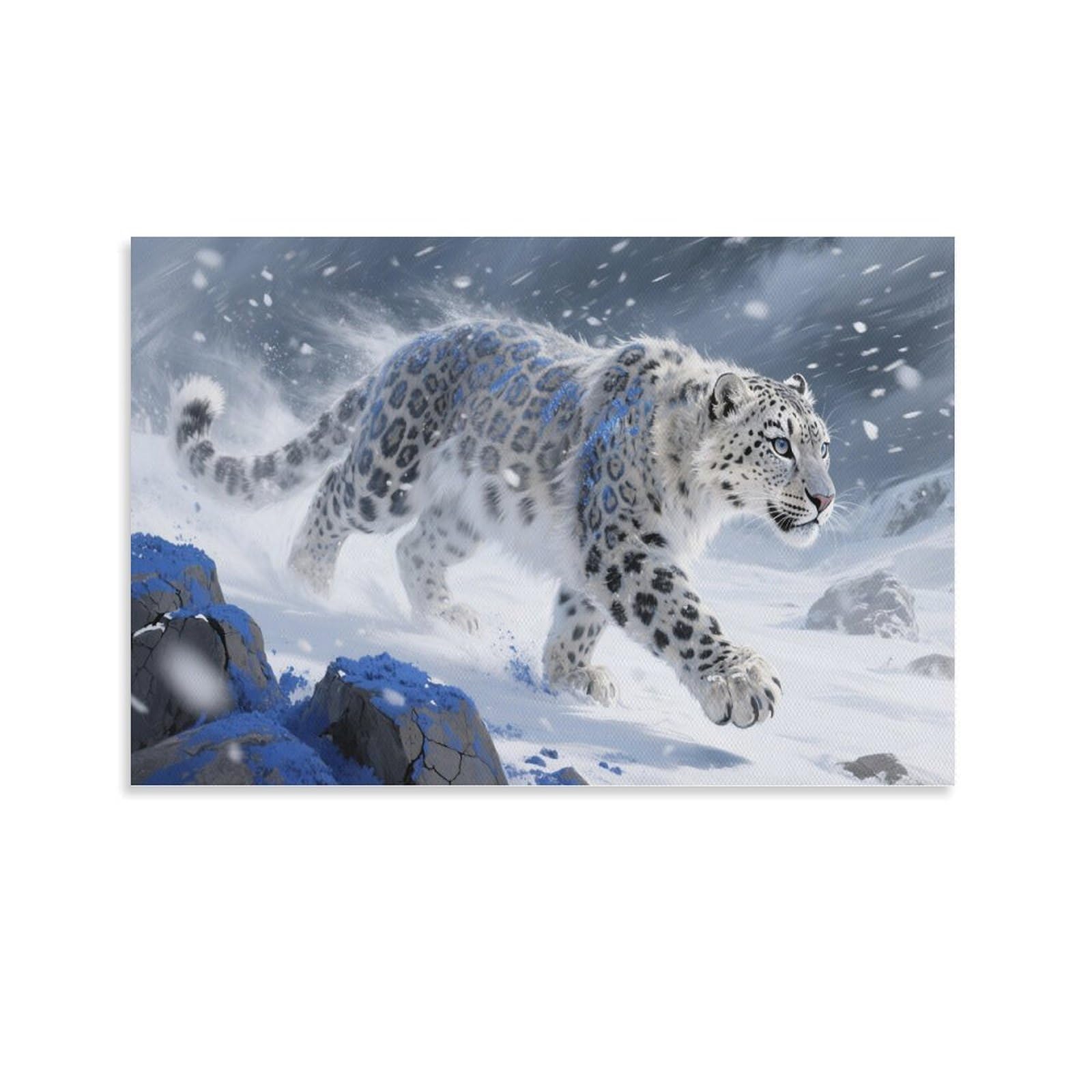 PHQAZWSXE Snow Leopard Wall Painting Wall Art Giclee Canvas Animal Modern Art Durable Canvas UV Printing Office 20x30inch(50x75cm)