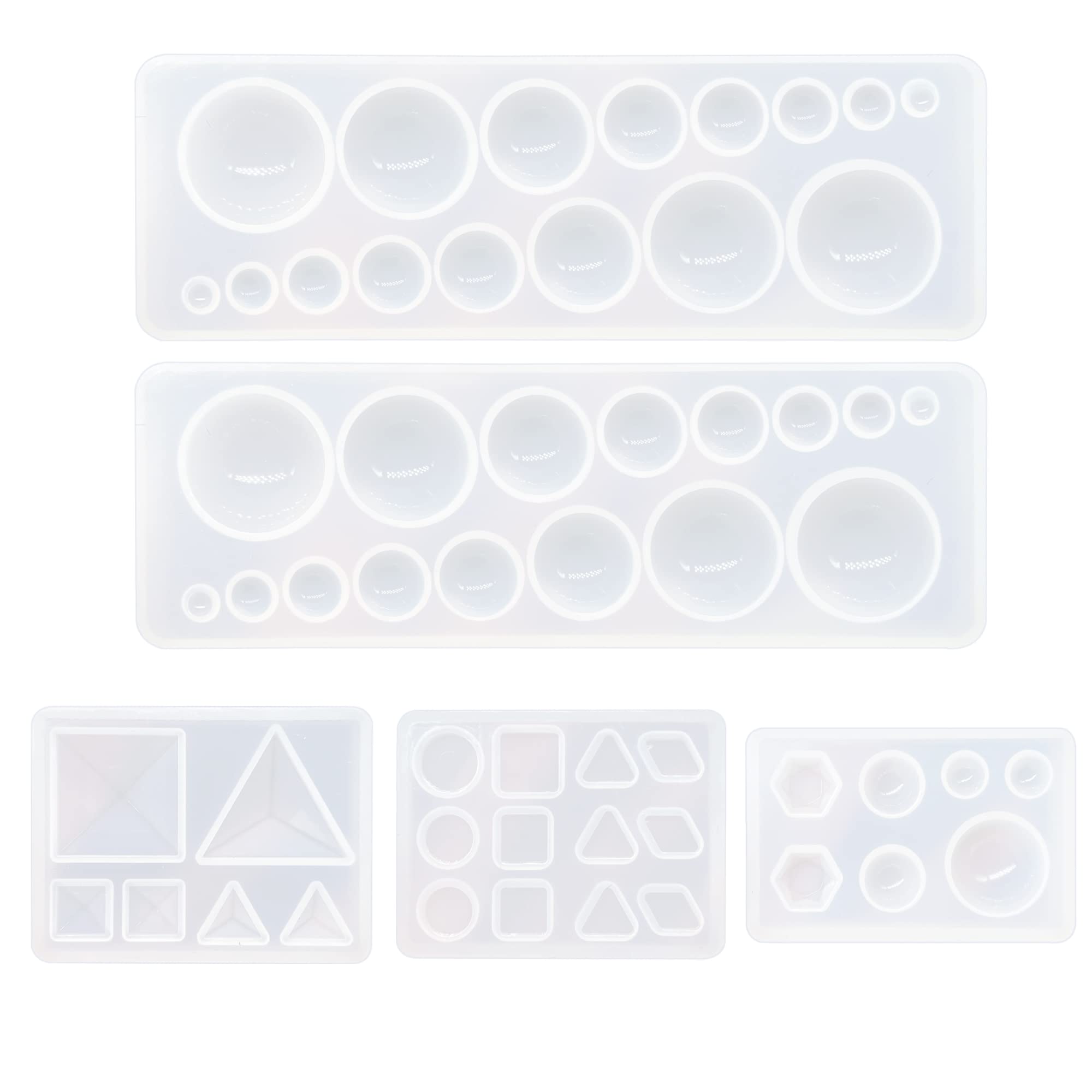 Yayatty Geometry Silicone Molds for Resin Casting, Cabochon Gem Silicone Molds Triangle Hexagon Mould for Resin Epoxy for Earring Pendant Necklace Jewelry Making