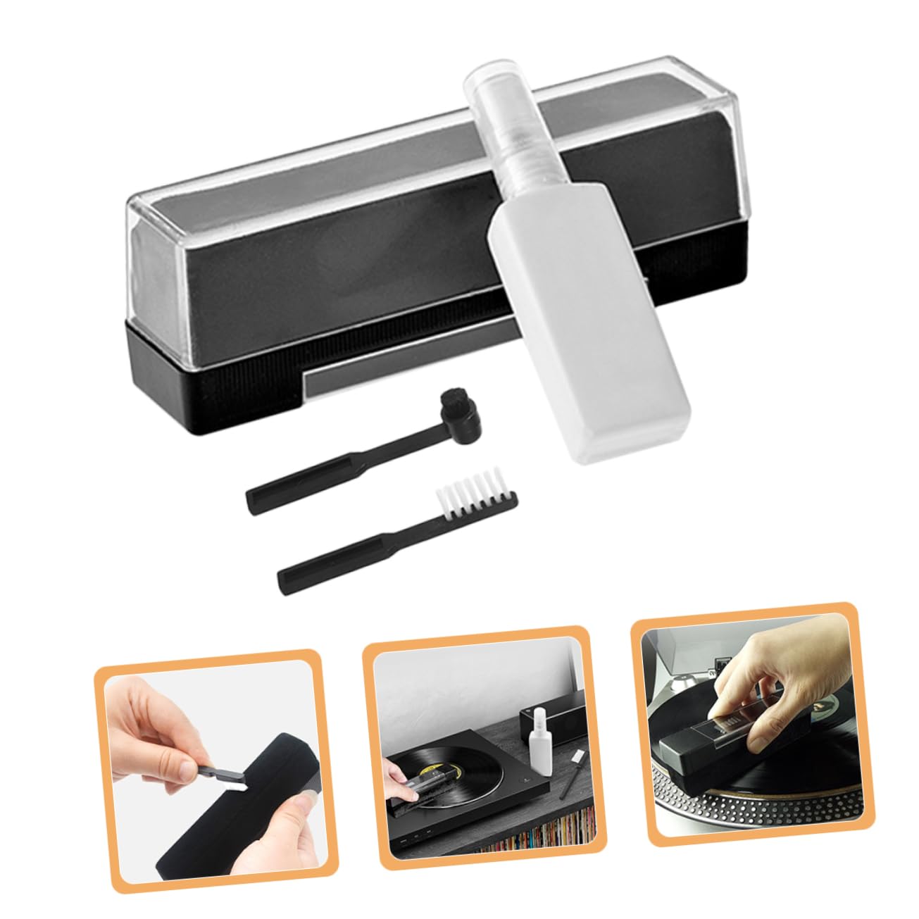 Schallplattenreinigungsset Vinyl Schallplattenreiniger 4 Stück Reinigungsset für Plattenspieler Entfernt Staub und Schmutz für Zuhause