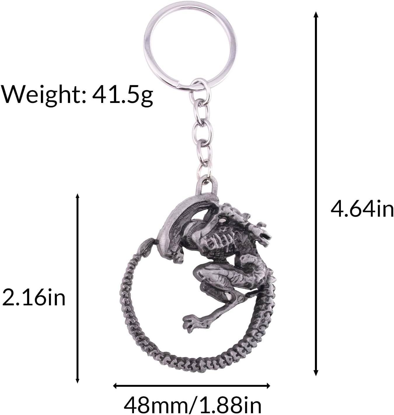 Alien Movie-Inspired Keychain Sci-Fi Monster Metal Key Ring for Fans Gamers and Collectors