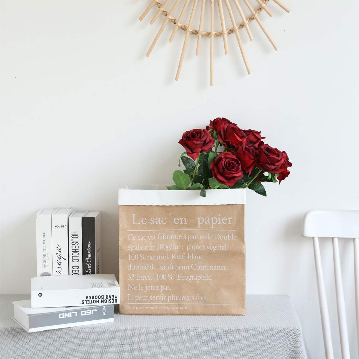 Nubry Artificial Silk Rose Flower Bouquet Lifelike Fake Rose for Wedding Home Party Decoration Event Gift 10pcs (Wine Red) - Image 6