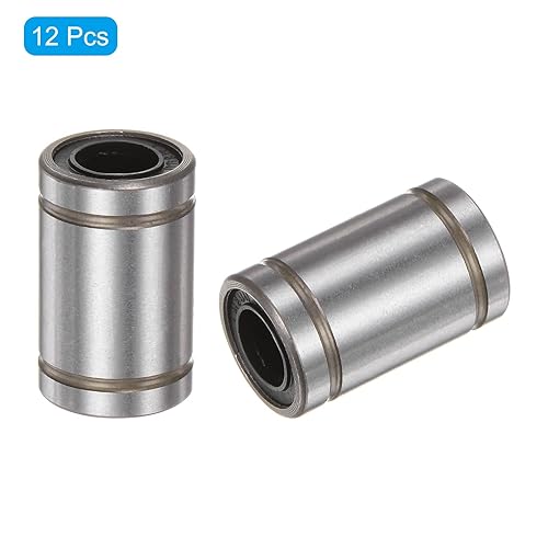 Vista 36 de uxcell 12 rodamientos lineales de bolas LM6UU, diámetro de diámetro de 0.236 in, diámetro exterior de 0.472 in, longitud de 0.748 in, rodamiento