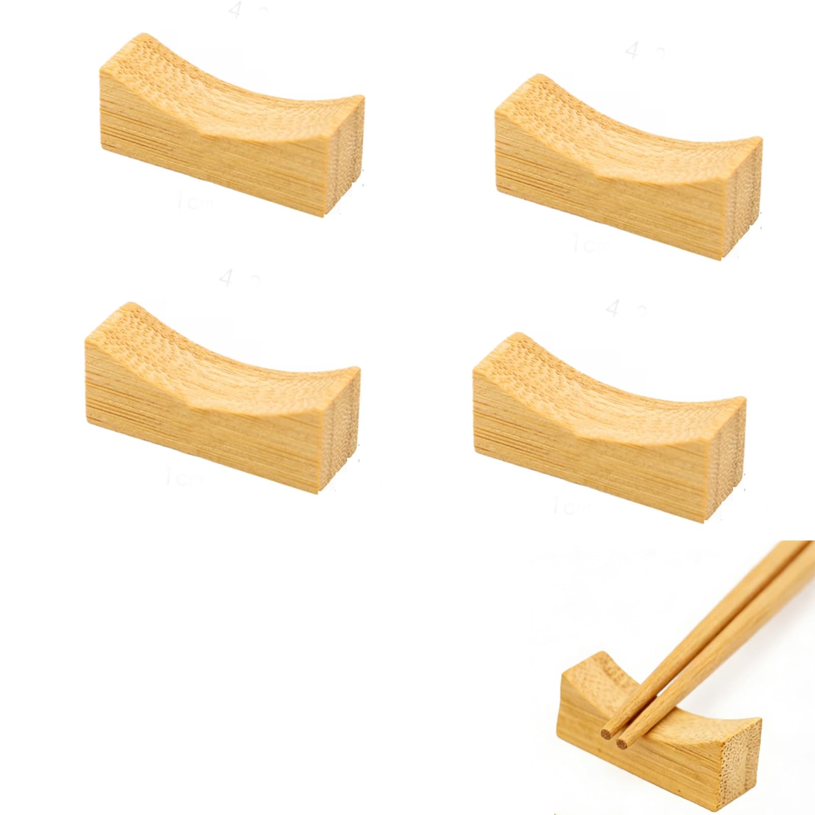 Natural Bamboo Chopstick Rest Set of 10 Hashioki Wood Japanese Table
