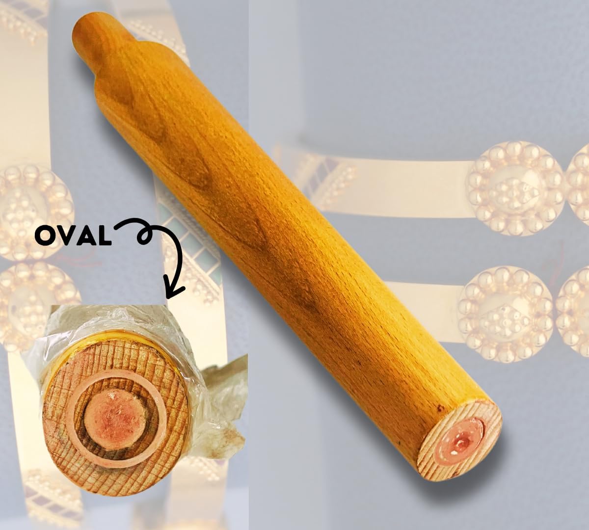 BENCH WIZARD Oval Bracelet Mandrel | Solid Wood Construction | 20" (50.8 cm) Length | 4.5" (11.4 cm) to 8.5" (21.6 cm) Sizing Range | Ergonomic Handle Design | Smooth Crafting Surface