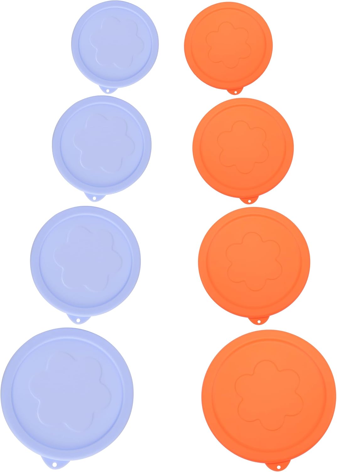 LUVCOSY 1 Cup 2 Cup 4 Cup 7 Cup Round Silicone Replacement Lids for Pyrex 7202-PC, 7200-PC, 7201-PC, 7402-PC Glass Bowls, 8 Pack Storage Cover, Microwave & Dishwasher & Freezer Safe