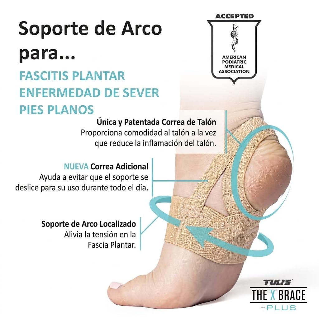 Tuli's X Brace Plus Tobillera de compresión Grande, 1 Par | Reforzada en X, para soporte del arco plantar & molestia del talón, perfil bajo para deporte