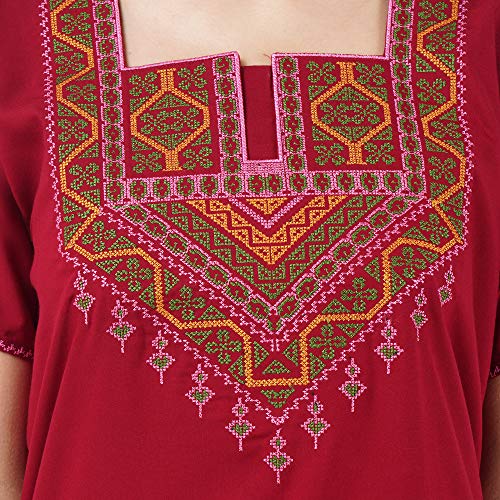 Image of Premium Women Embroidery Night Gown Lizzybizzy Cotton Nighty Maxi