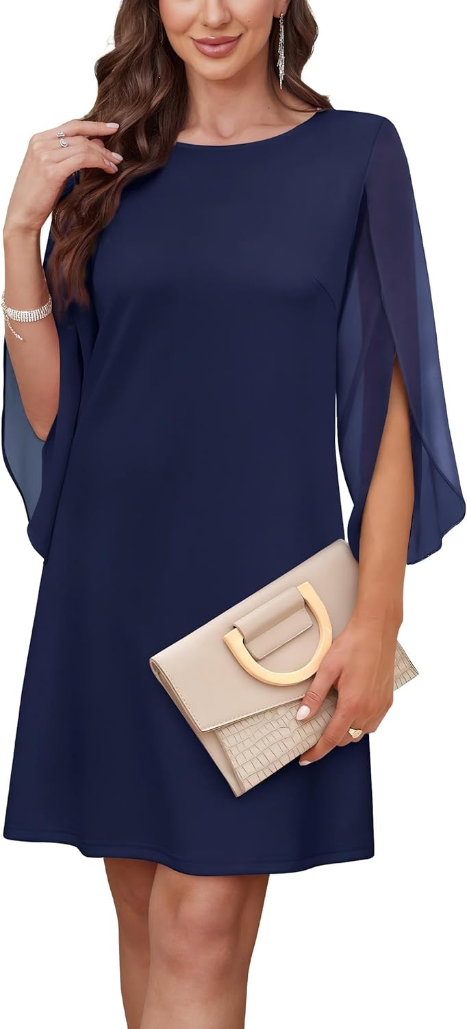 RUMIA Womens Cocktail Dresses Flutter Sleeve Wedding Guest Dresses for Women 2026 Trendy