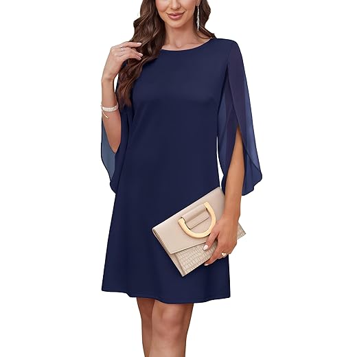 RUMIA Womens Cocktail Dresses Flutter Sleeve Wedding Guest Dresses for Women 2025 Trendy