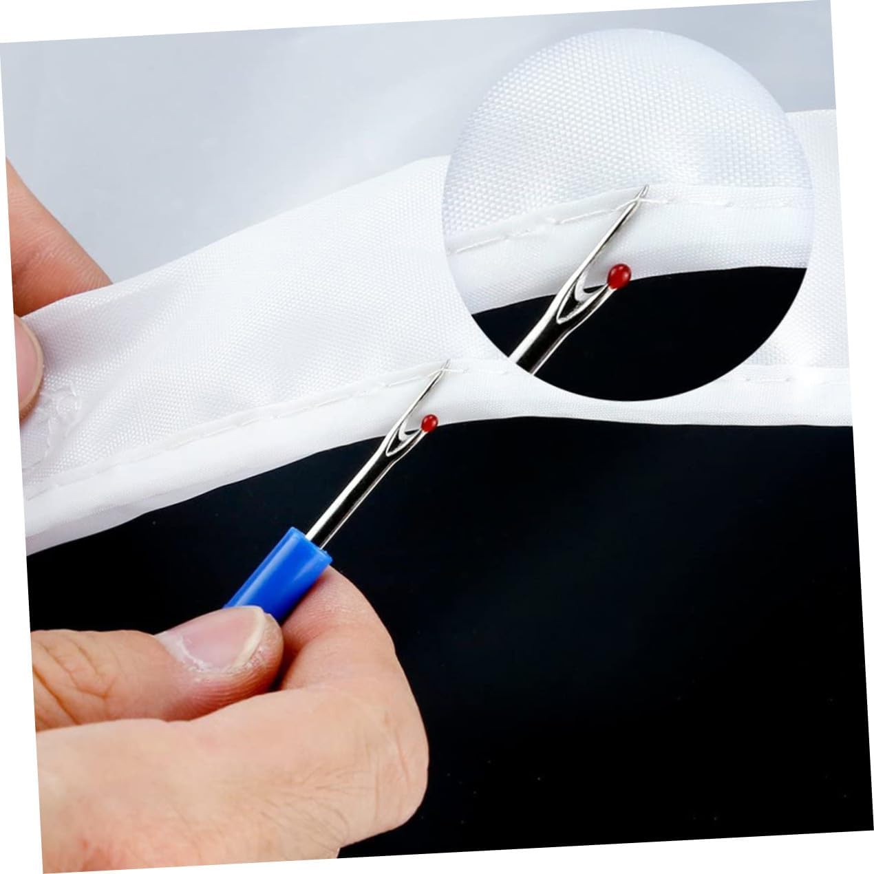 Tofficu 3sets Cross- Tools Kit Colorful Beads Seam Tape Measure for Sewing and Craft Includes Needle and Protective Cap