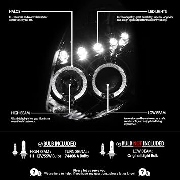 Autozensation Headlights For 2003-2007 Infiniti G35 Coupe Chrome Left+Right