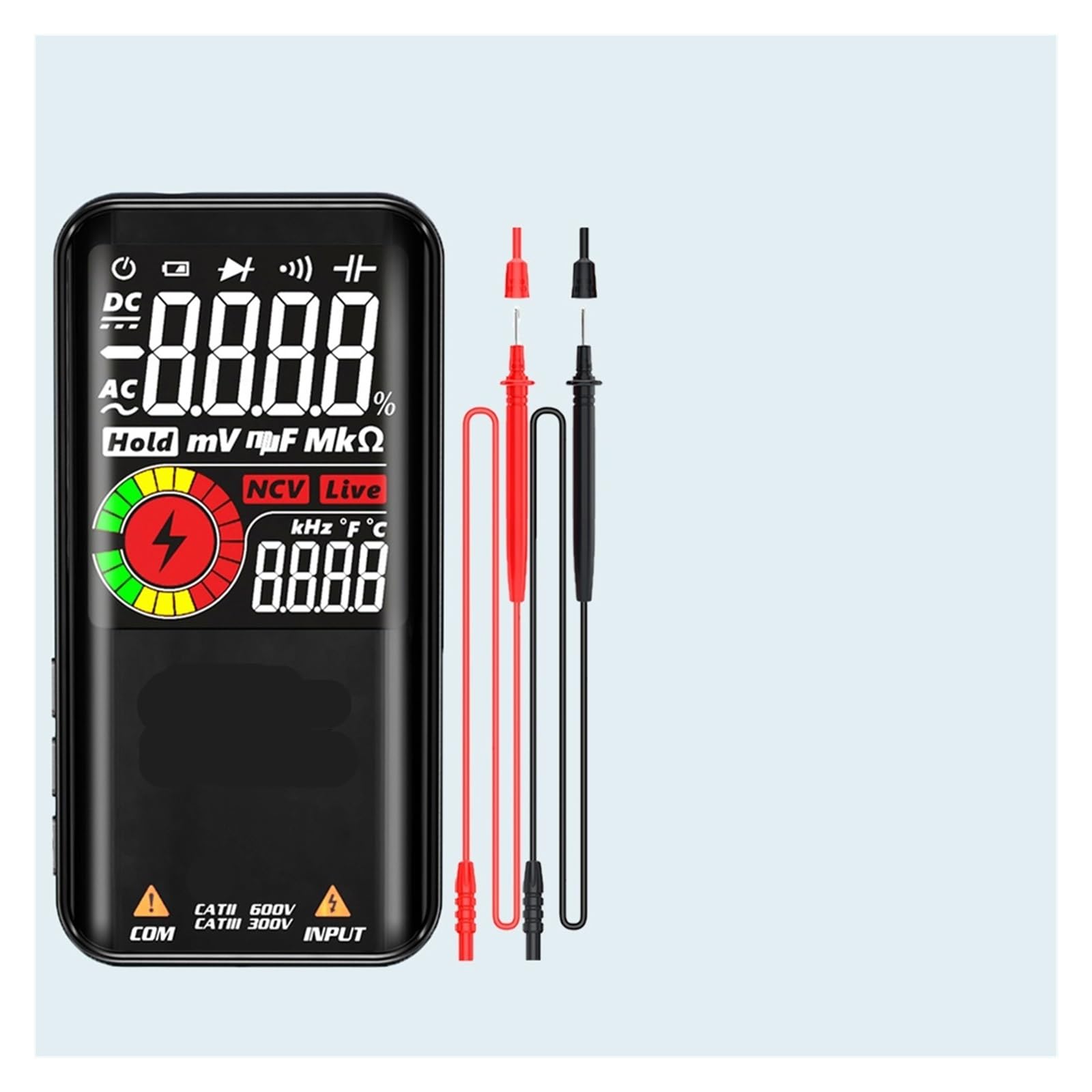 Multimetr Cyfrowy, Przenośny inteligentny multimetr cyfrowy 9999 - woltomierz EMF, tester wielofunkcyjny