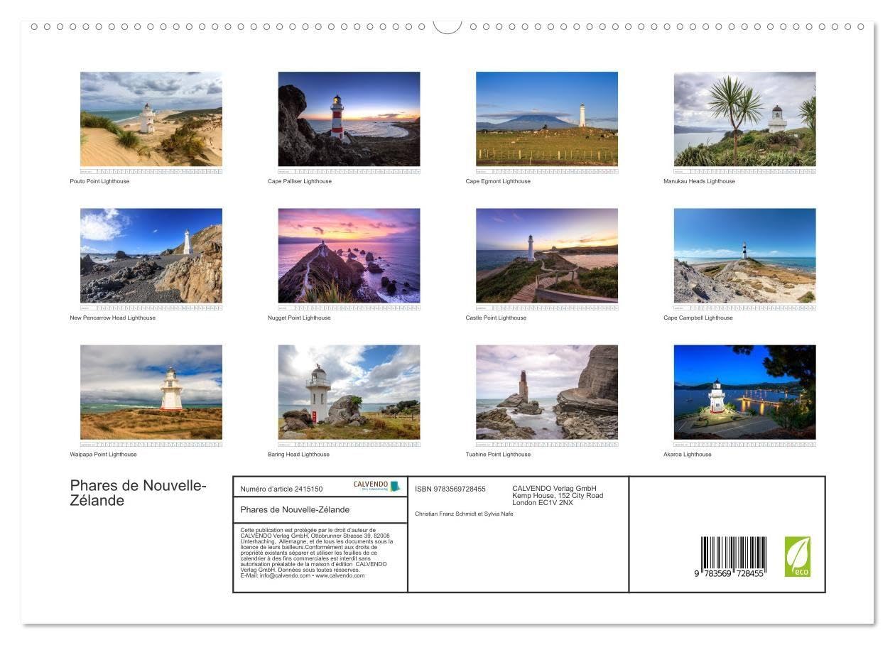 Phares de Nouvelle-Zélande (Calendrier mural haut de gamme 2027 DIN A2 vertical), CALVENDO calendrier mensuel: Les plus beaux phares de la côte néo-zélandaise.