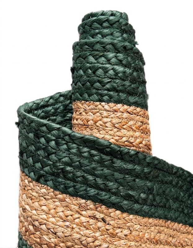 Tappeto in iuta per fattoria, 60 x 60 cm, verde e beige