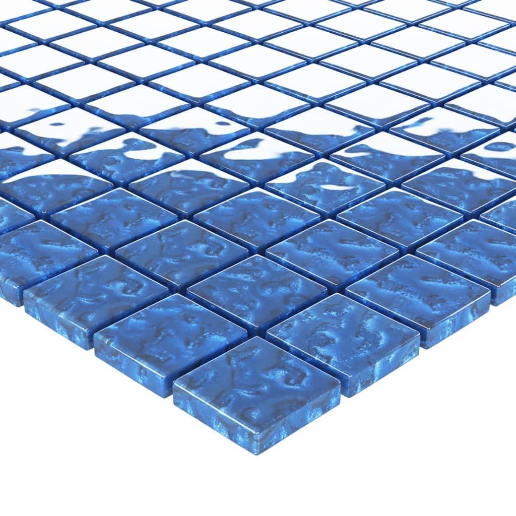 Piastrelle per pareti e soffitti - Materiali da costruzione - Piastrelle a mosaico 11 pezzi Blu 30x30 cm Vetro