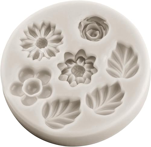 Miniatura 8 de Sijiangmold Moldes de silicona para fondant de flores, diseño de girasol, margarita, crisantemo, mini flores, dulces de silicona para decoración de