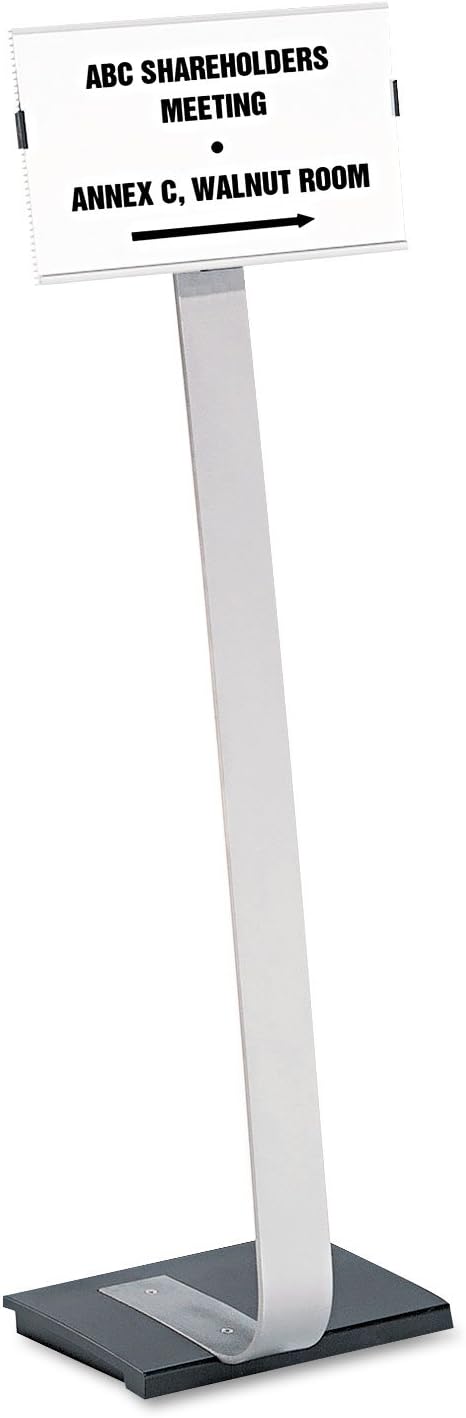 Durable Info Sign Duo Floor Stand, Letter-Size 8.5" x 11" Inches Inserts - 15" x 46.5" Size Clear