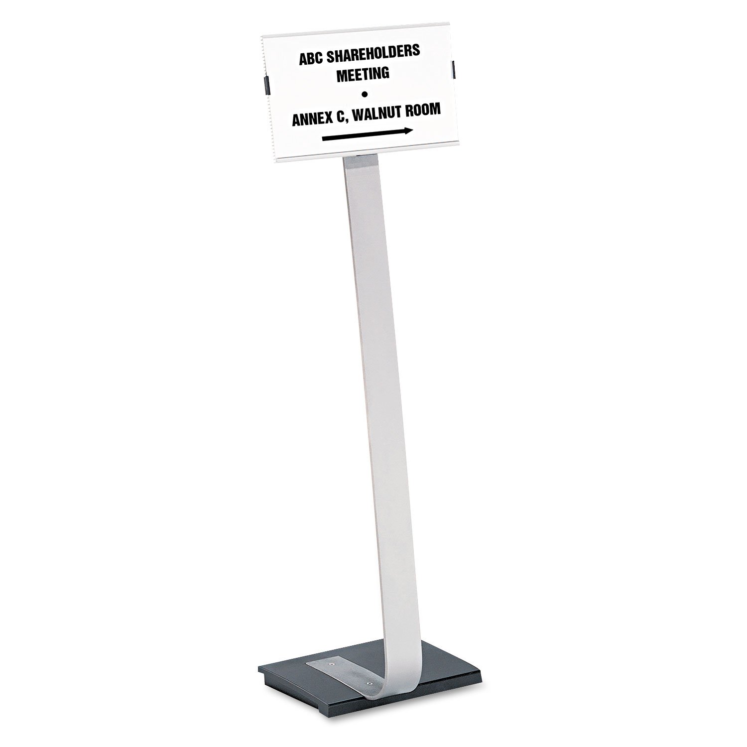 Durable Soporte para letreros de suelo para insertos de tamaño carta, base de aluminio de estudio, retrato y paisaje, 40-1/2 pulgadas - 46-1/2 pulgadas de altura (481423)