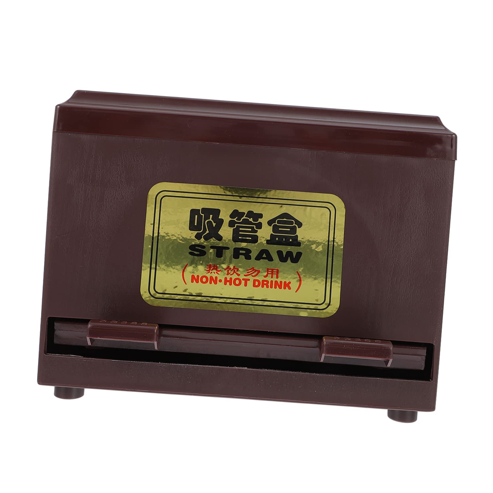 Unomor Pressing Type Straw Storage Box Compact Plastic Straw Dispenser for Restaurants Tea Shops and Home Use Straw Organizer for Easy Access and Cleanliness