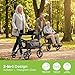 NOVA 2-in-1 Rollator & Transport Wheelchair for Seniors, Lightweight Foldable Walker with Seat, Dual Brakes, Walker Wheelchair Combo for Adults, Black