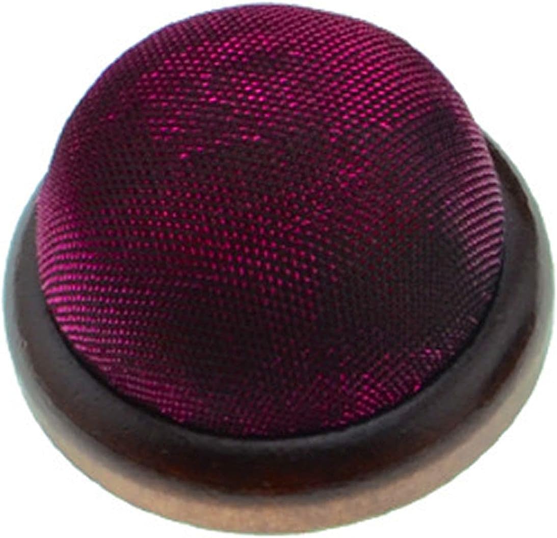 ChezMax Sequins Pincushion Holder Wooden Base Pin Cushion Sewing Needle Holder Handmade Clip Stand Sewing Accessories for Sewing Master DIY Home Use Red