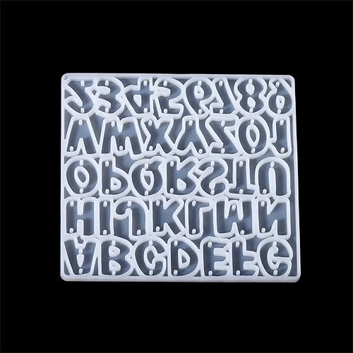 AGCFABS 1 bolsa de moldes de resina epoxi del alfabeto, letras, pendientes, colgantes, moldes de silicona para suministros de resina epoxi,