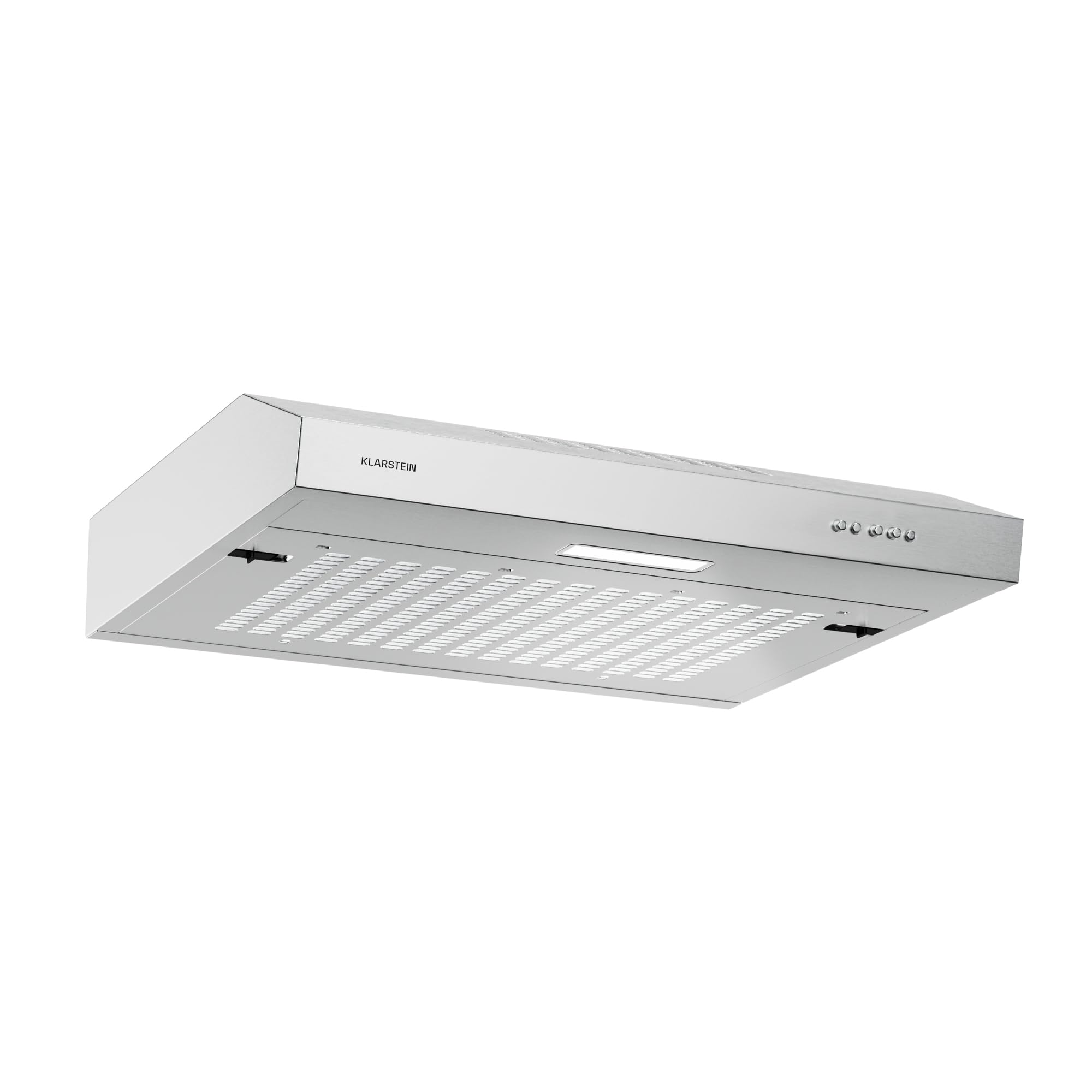 Klarstein SlimVent Campana Extractora - 60cm, 178 m³/h, A+, Silenciosa 52 dB, LED, Filtro de Carbón, Extractor Cocina Compacto, Plata
