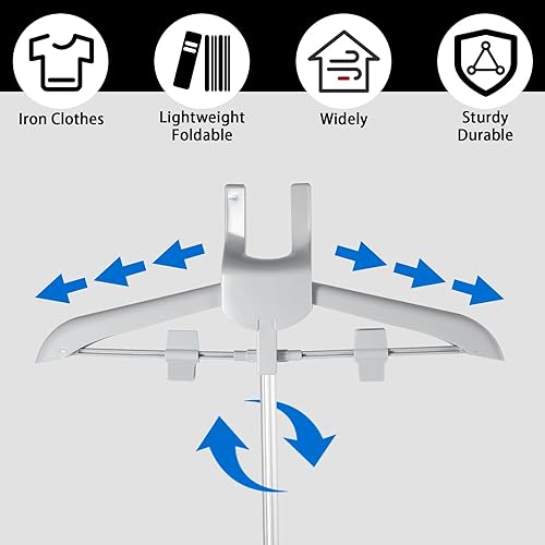 Miniatura 3 de Soporte de vapor de hierro, colgador de tela de pie, aleación de aluminio, altura ajustable, soporte de vapor de mano, accesorios para planchadora