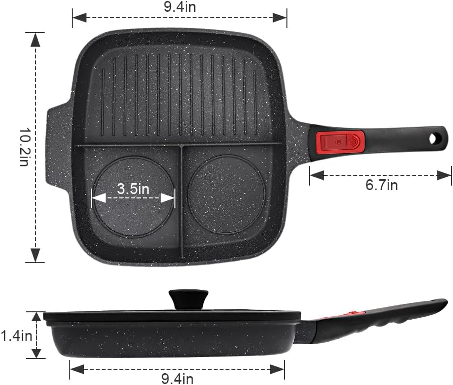ル・クルーゼ 鋳鉄グリルパン 取り外し可能なハンドル付き 折りたたみ
