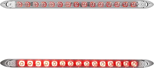 Partsam 2Pcs 12" Red Led Trailer Tail Light Bar 15-2835-SMD Clear Lens w Chrome Bezel Waterproof Sealed Thin StopTurnTail ID Marker Third 3rd Brake disponible en Yaxa Colombia