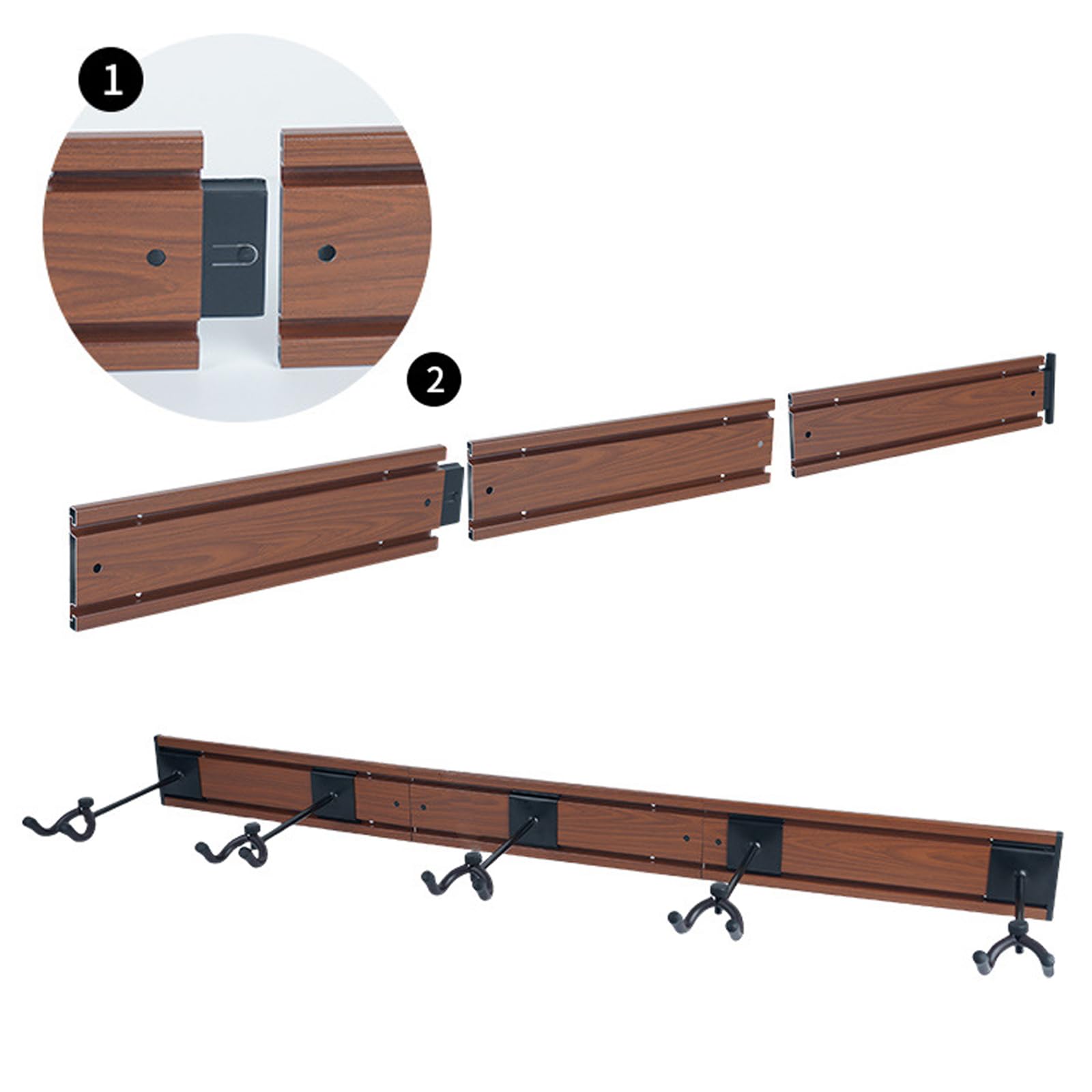 Koldot Wall Mount Hanger With 5 Adjustable Hangers, Multi-Angle Add-on Hook for Guitar Bass, Banjo - Image 3