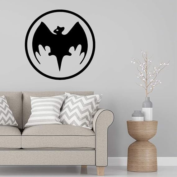 Gadgets Wrap Wall Decals 29CM Wall Stickers Black Color - (Bacardi Bat)