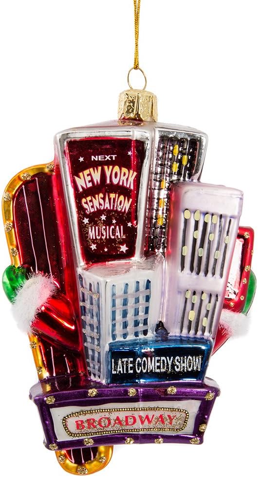Kurt Adler Santa on Broadway Glass Ornament, 5-Inch - Image 2