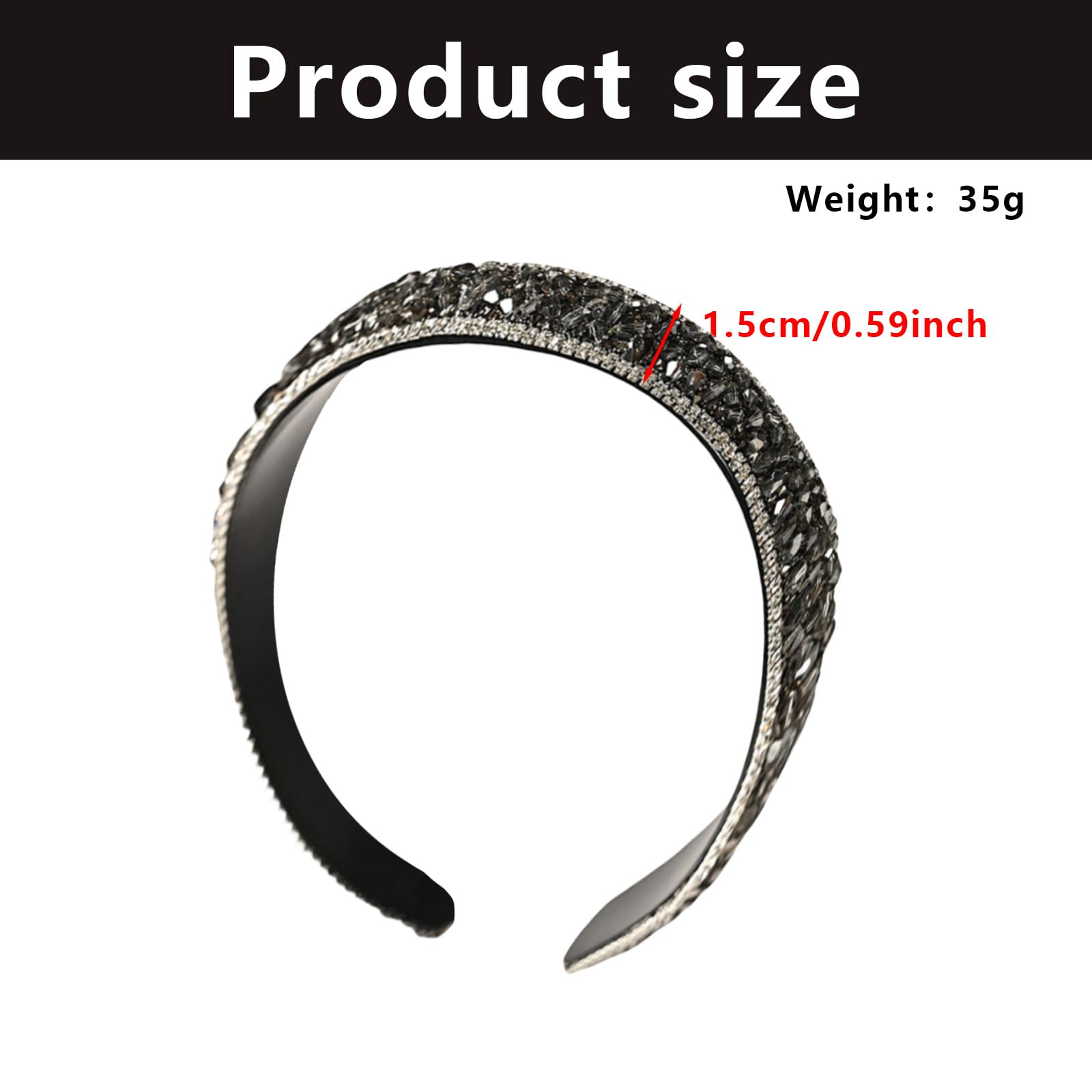 Wedding Guest Headband Rhinestone Headbands Hair Band Sparkly Head Bands Sparkle Glitter Bling Holiday Accessories 2216 - Image 3
