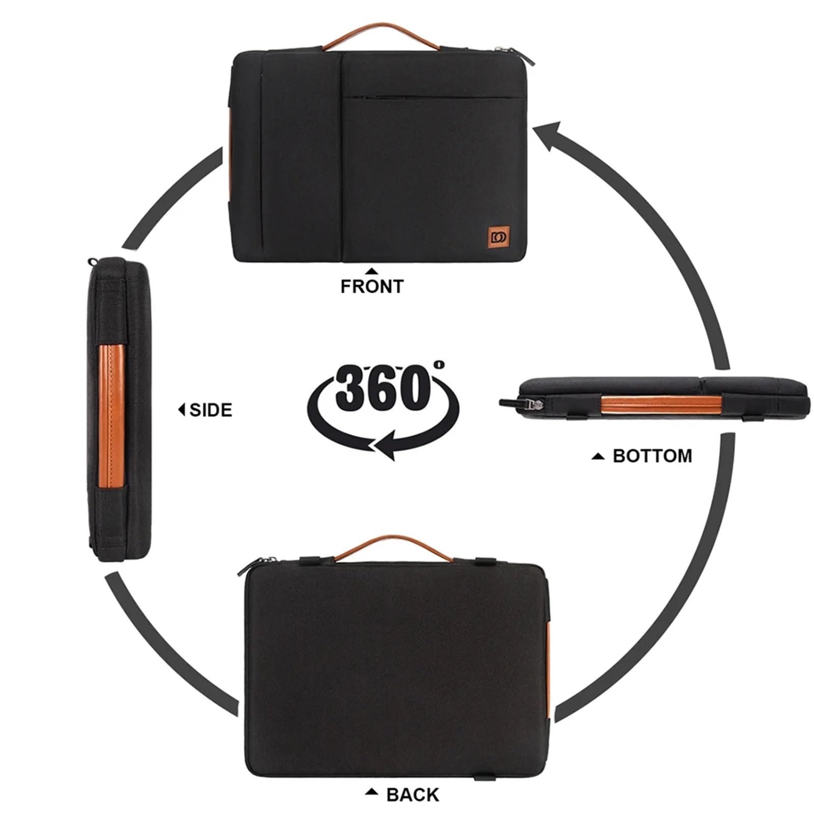 Borsa multiuso for laptop con tracolla e maniglia for notebook da 10", 13", 14", 15,6" e 17", antiurto, nera