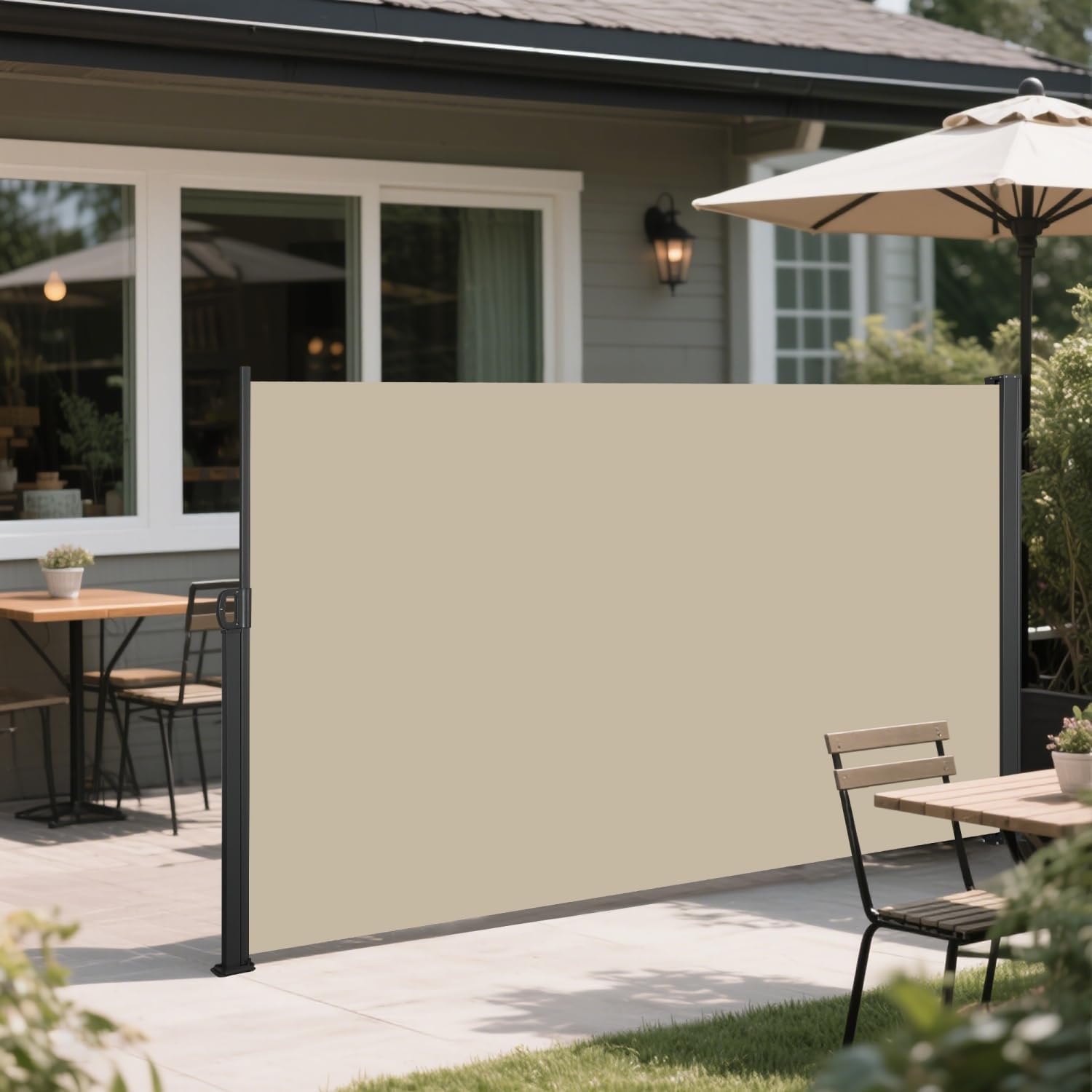 Retractable Side Screen Awning, Fade-Resistant, Patio Privacy Screen for Garden, Balcony, Courtyard