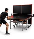 GYMNCO Turbo 25 Table Tennis Table with 100 MM Wheel (Top 25 mm UV Tech Tournament Grade Free TT Table Cover + 2 TT Racket & Balls), Blue Top (25 MM Top Tourmanent Use) gallery image