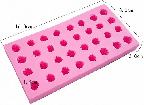 Miniatura 3 de Fewo 32-Cavity 3D Raspberry Silicone Mold for Fondant Chocolate Candy Gum Paste Polymer Clay Resin Kitchen Baking Sugar Craft Cake Cupcake