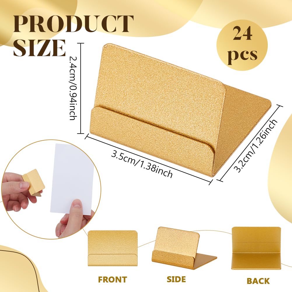 nbeads 24 Stück Goldene Tischnummernhalter, Tischkartenständer Aus Edelstahl Bilderhalter Für Preisschilder Ideal Für Hochzeiten Jubiläen Und Partys, 3.5x3.2x2.4cm