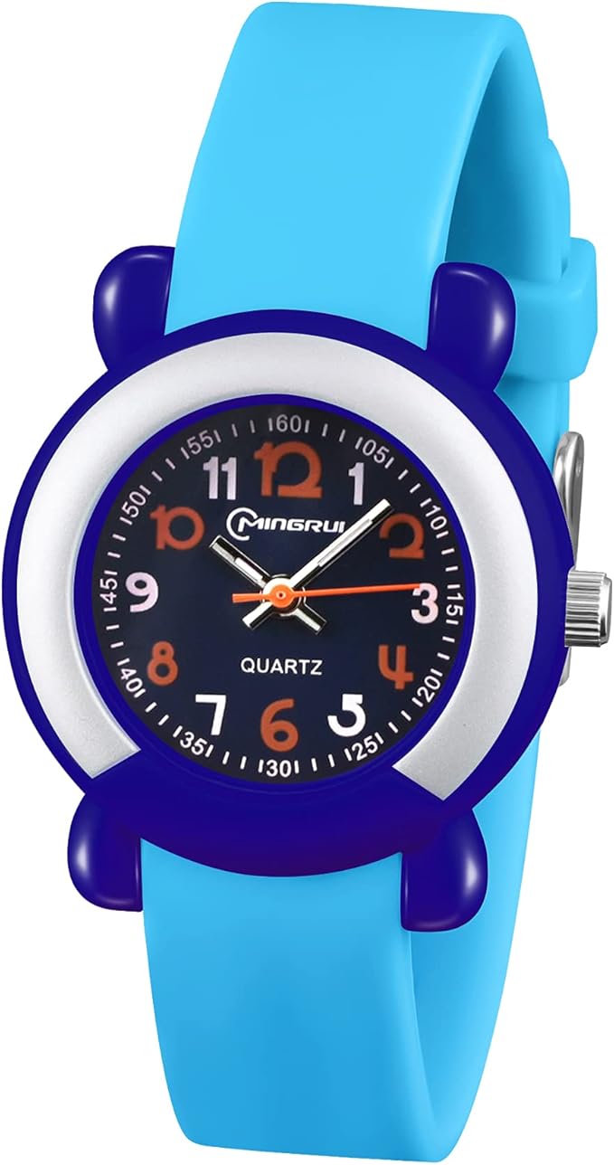 Kids Watch Analog for Boys Girls Waterproof Time Teaching Child Quartz Soft Band Cute Wrist Watch 3-12 Years Old