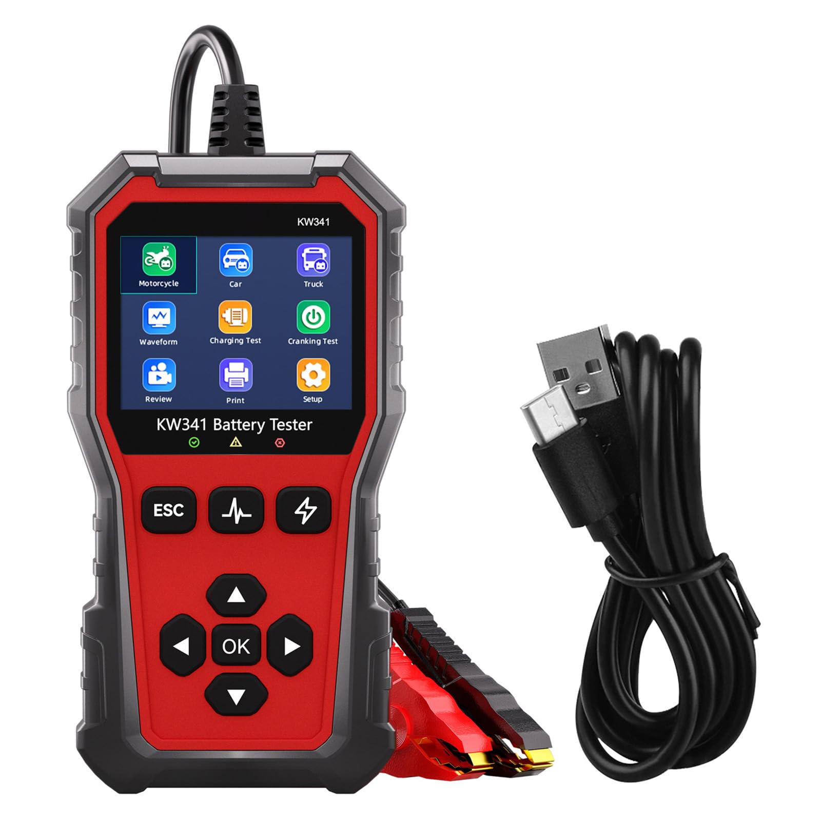 Strumento diagnostico digitale per batteria del veicolo digitale per monitoraggio dello stato della batteria ABS portatile Facile da trasportare per auto e Tester per auto