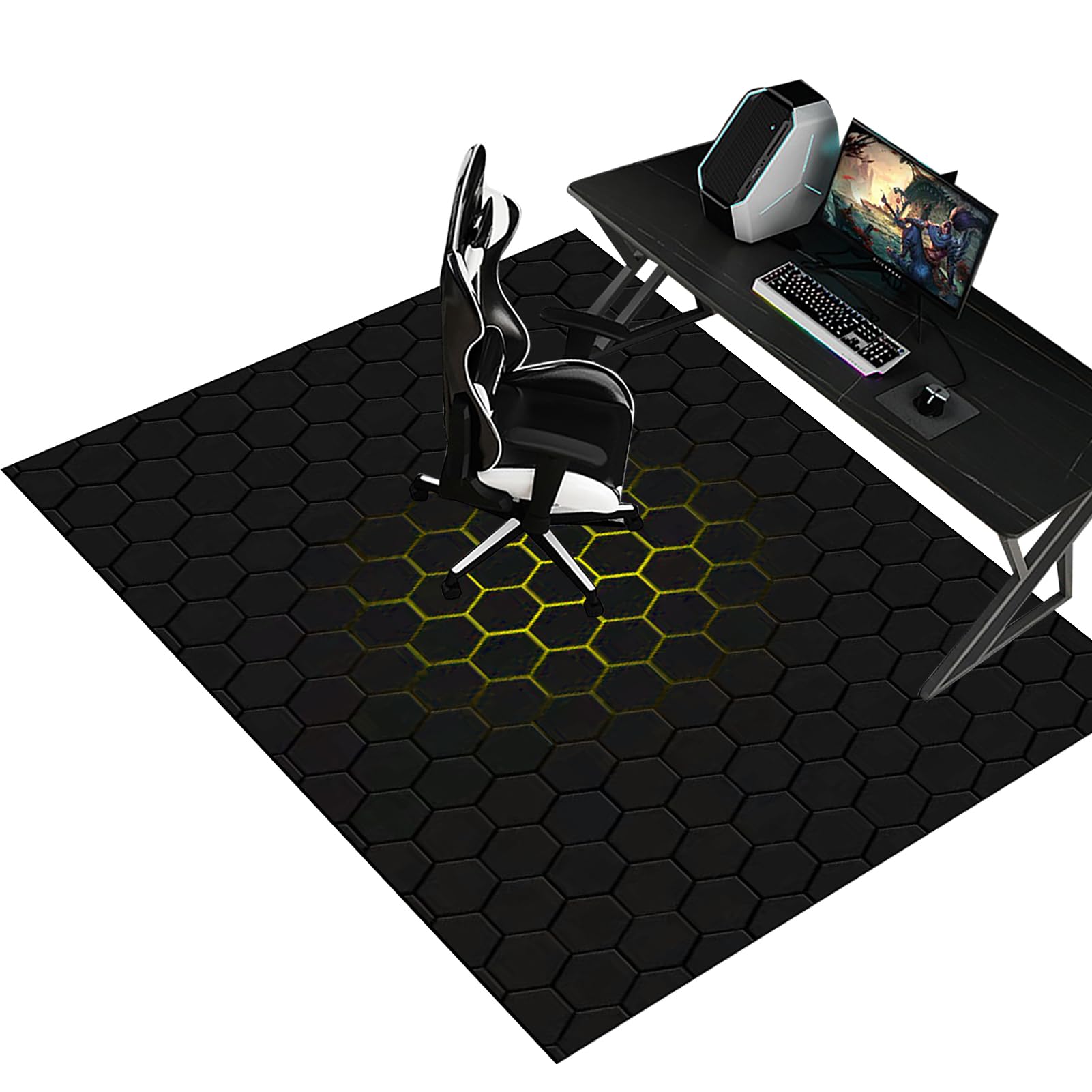 Fzamudng Chair Mat for Carpet Protection, Computer Gaming Chair Mat, Thick Large Non-slip hardwood floor protector mat for Home Office 140 x 160 cm, Floor Carpet Protector, Desk Chair Mat โ image 1