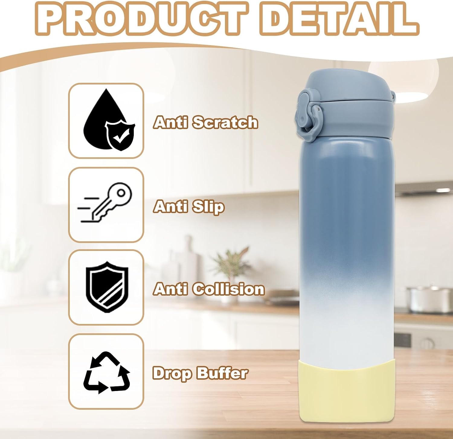 uxcell Silicone Water Bottle Boot, Silicone Cup Protector, Anti-Slip Protective Sleeve Bottom Accessory for Stainless Steel Water Bottles image 3