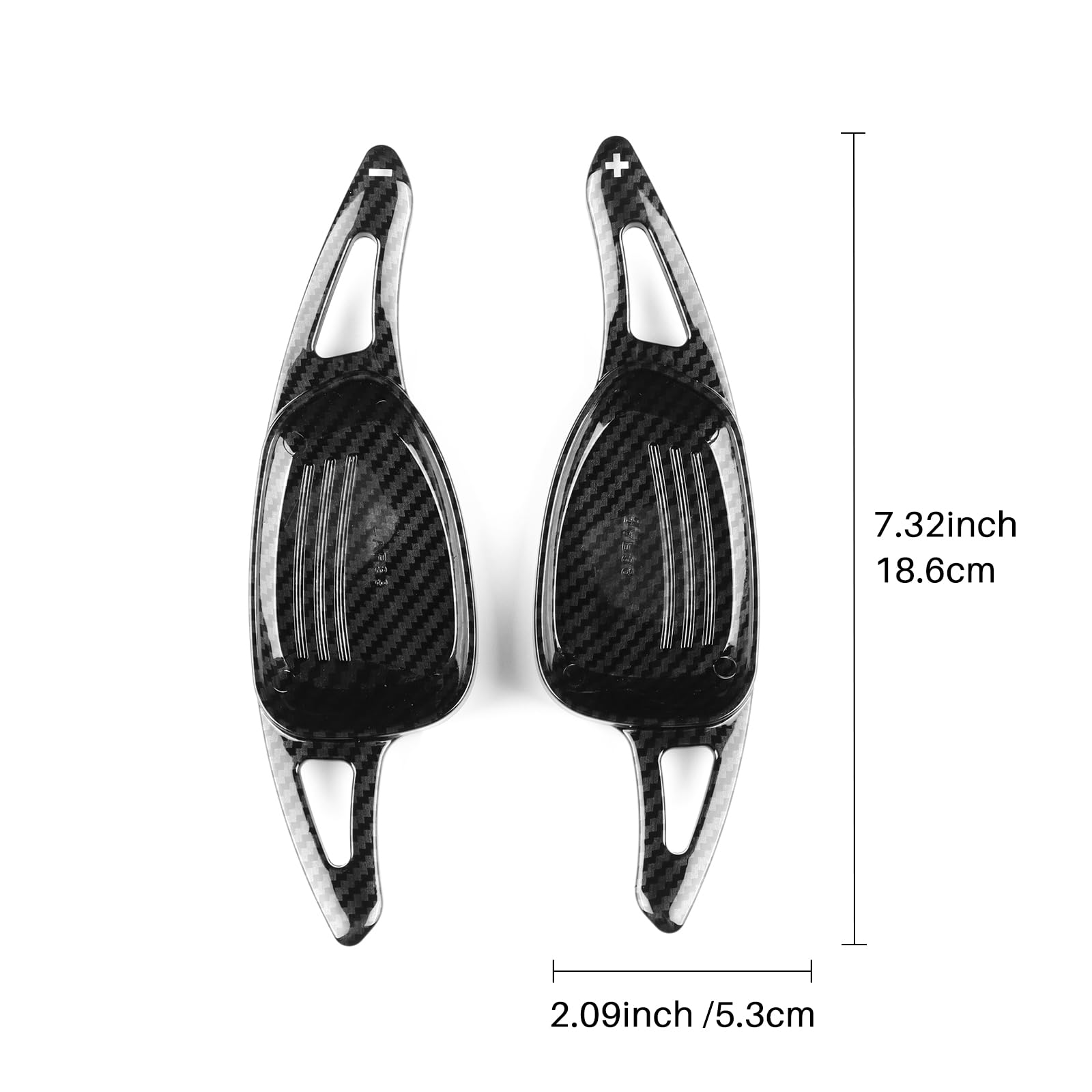 KUNGKIC Extensión de balancín de volante ABS para Seat Cupra Leon Ateca Formentor 2021 2022 2023 2024 2025 (patrón negro de fibra de carbono)
