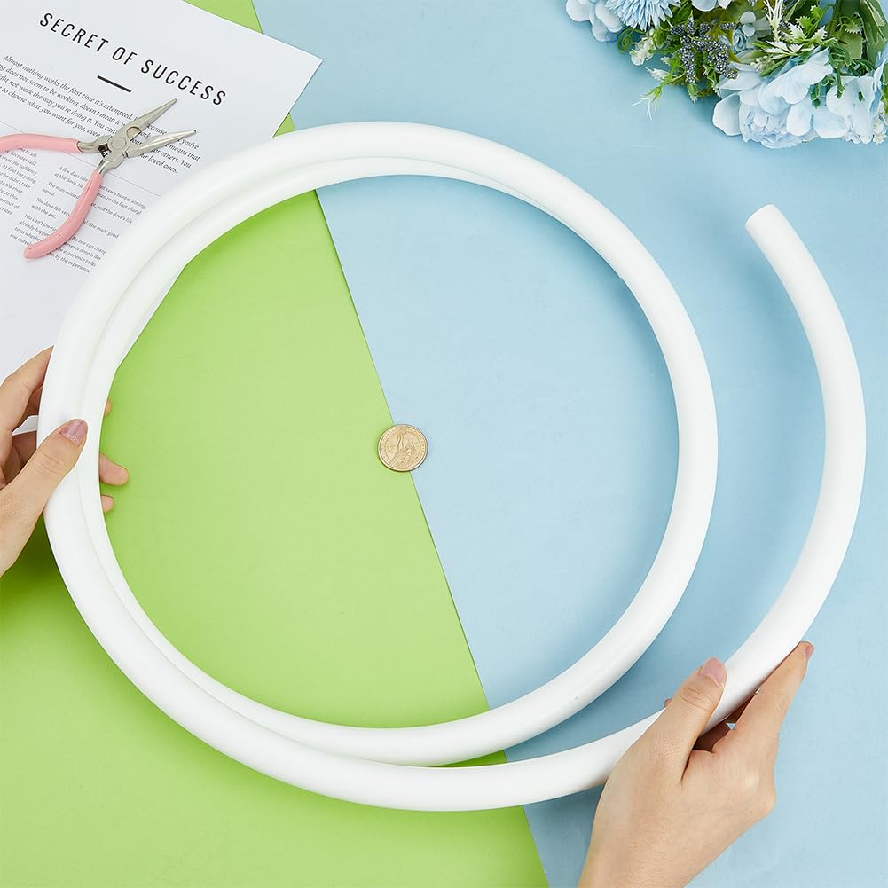 PH PandaHall 9.8ft Flexible Pipe 16mm White Plastic Tubes Bendable Pipe Stem Plastic Aluminum Tubing for DIY Artificial Flower Stems, Wedding Arch Decor, Cosplay Props, DIY Crafts, 2 Rolls